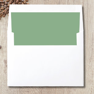 Muted Green elegant natural solid color Envelope Liner