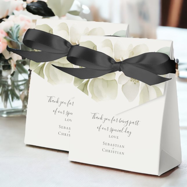Muted Green Foliage Personalized Wedding Favor Boxes (Muted Green Foliage Personalized Wedding Favor Boxes from Ricaso. Easy to personalize )