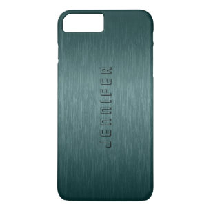Muted Green Metallic Brushed Aluminum Look iPhone 8 Plus/7 Plus Case