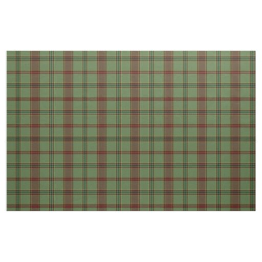 Muted Green & Red with hints of White & Gold Plaid Fabric