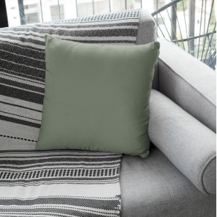 Muted Greenish Gray Throw Pillow