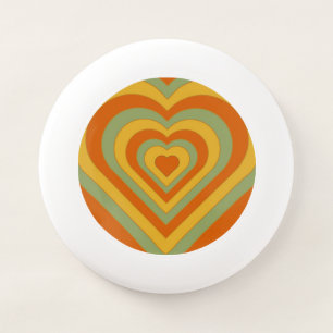 Muted Groovy Retro Layered Heart   Wham-O Frisbee