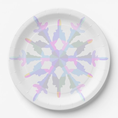 Muted Harlequin Snowflake Melamine Plate