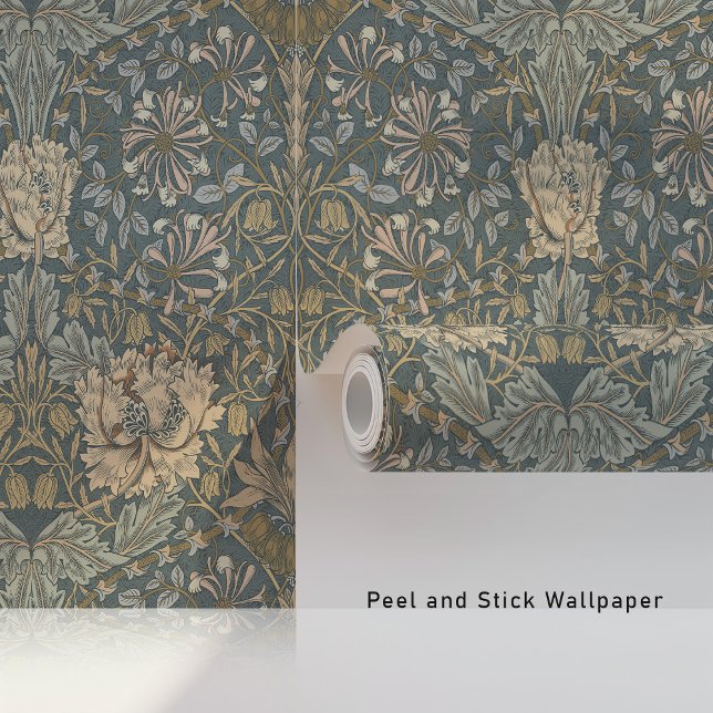 Muted Honeysuckle Pattern William Morris Style Wallpaper (Creator Uploaded)