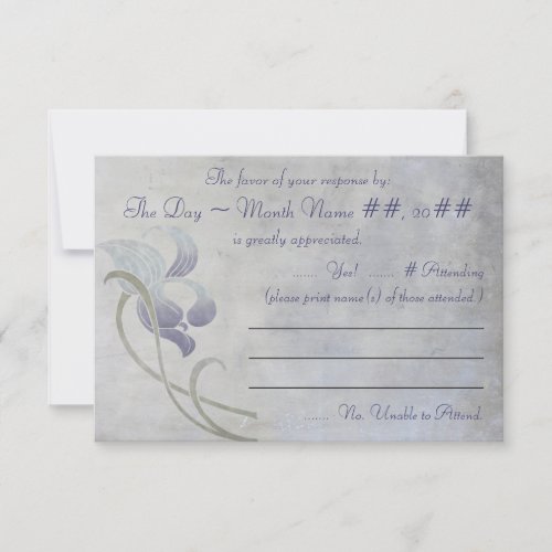 Muted Iris _ Chinese Blessings RSVP RSVP Card