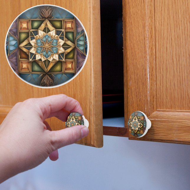 Muted Jewel Colors Pattern Ceramic Knob (Creator Uploaded)