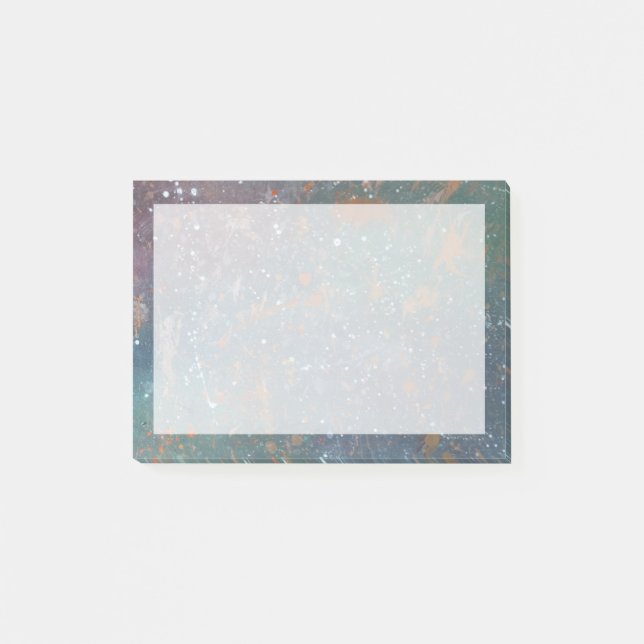 Muted Jewel Tones | Worn Colors White Splatter Post-it Notes (Front)