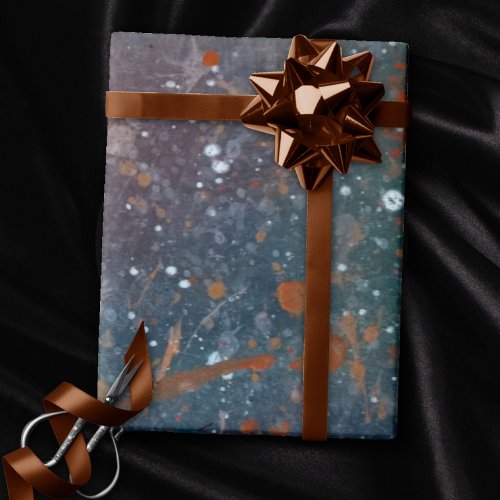 Muted Jewel Tones  Worn Colors White Splatter Wrapping Paper