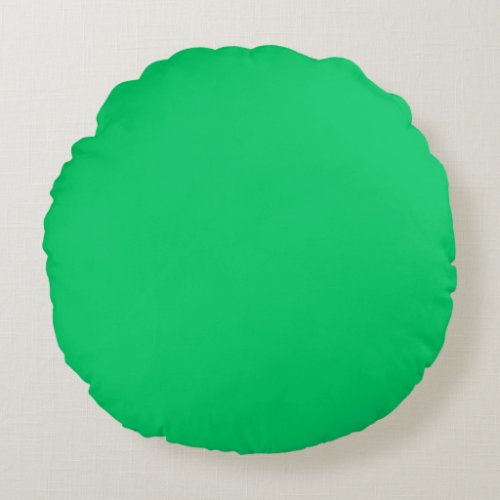 Muted Kelly Green solid plain color Custom Round Pillow