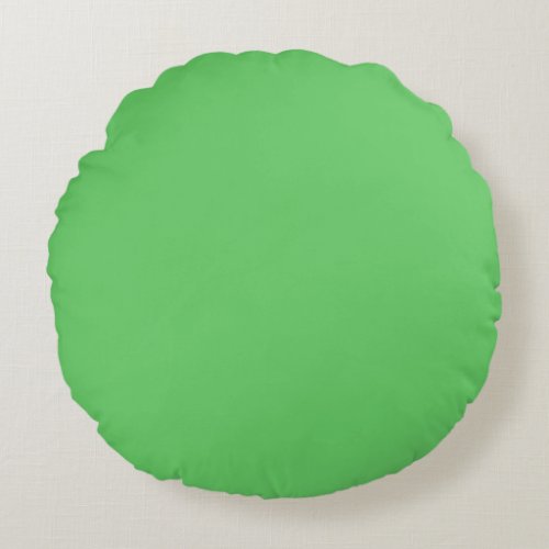 Muted kelly Hunter Green solid plain color Custom Round Pillow