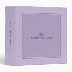 Muted Lavender Leather Texture Look 3 Ring Binder