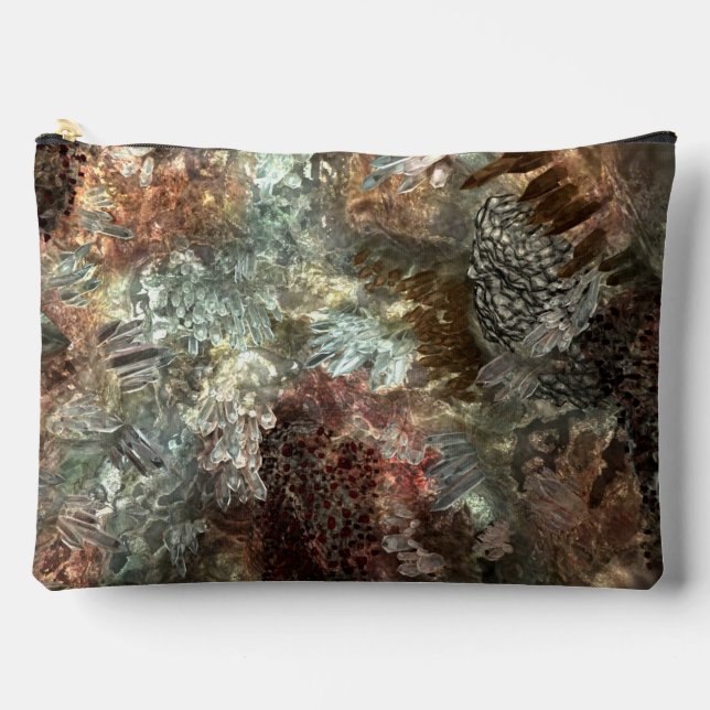 Muted Layers of Brown Crystals Accessory Pouch (Front)