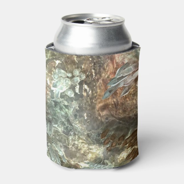 Muted Layers of Brown Crystals Can Cooler (Can Front)
