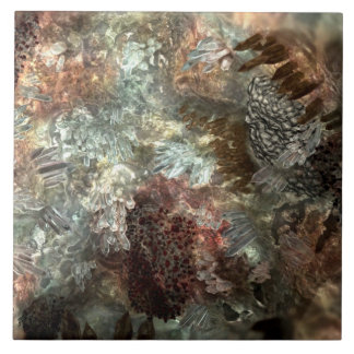 Muted Layers of Brown Crystals Ceramic Tile