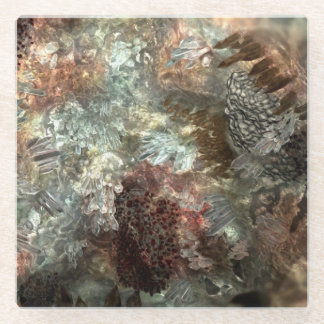 Muted Layers of Brown Crystals Glass Coaster