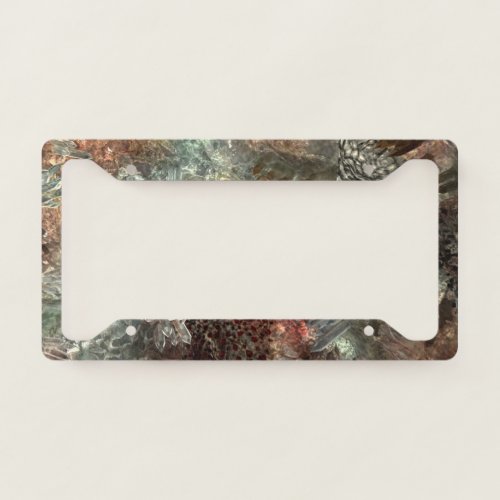 Muted Layers of Brown Crystals License Plate Frame