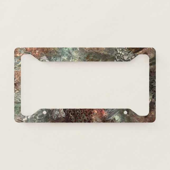 Muted Layers of Brown Crystals License Plate Frame (Front)