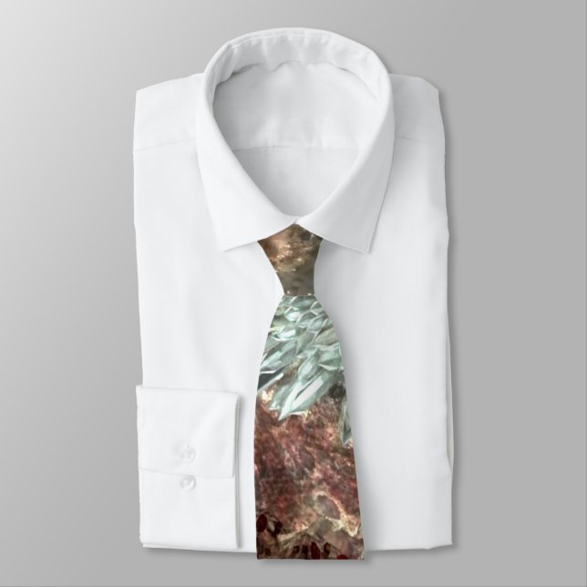 Muted Layers of Brown Crystals Neck Tie (Tied)