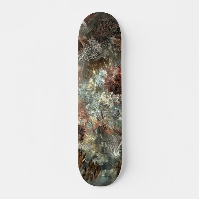 Muted Layers of Brown Crystals Skateboard (Front)