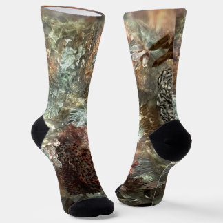 Muted Layers of Brown Crystals Socks