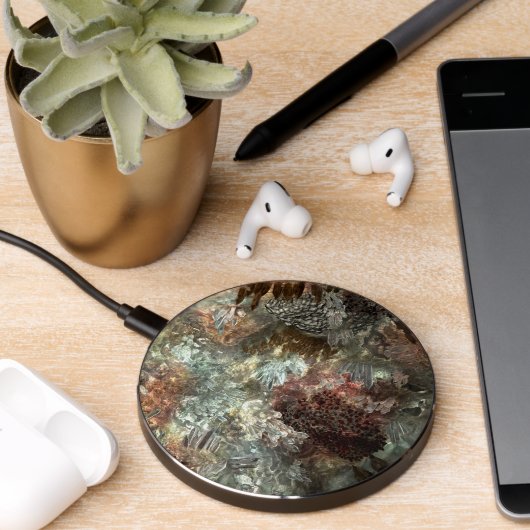 Muted Layers of Brown Crystals Wireless Charger (Desk 2)