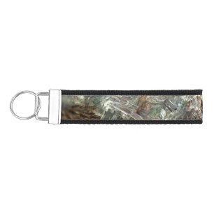 Muted Layers of Brown Crystals Wrist Keychain
