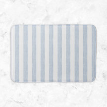 Muted Light Blue White Coastal Stripe Scandinavian