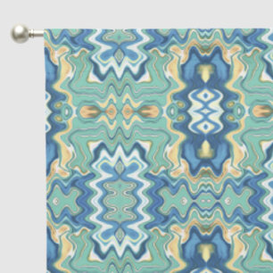 Muted Light Teal Turquoise Chic Unique Pattern Blackout Curtains