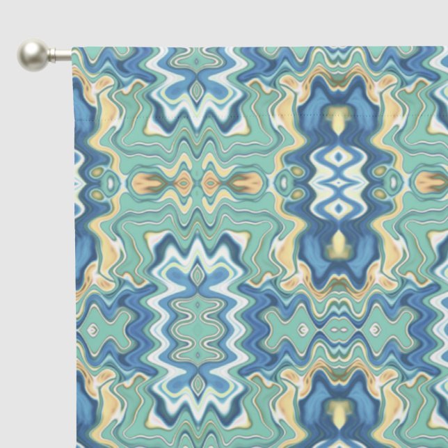Muted Light Teal Turquoise Chic Unique Pattern Blackout Curtains (Pocket)