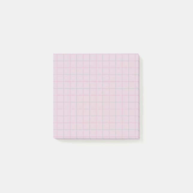 Muted Lilac Checkered Pattern Soft Grid Design  Post-it Notes (Front)