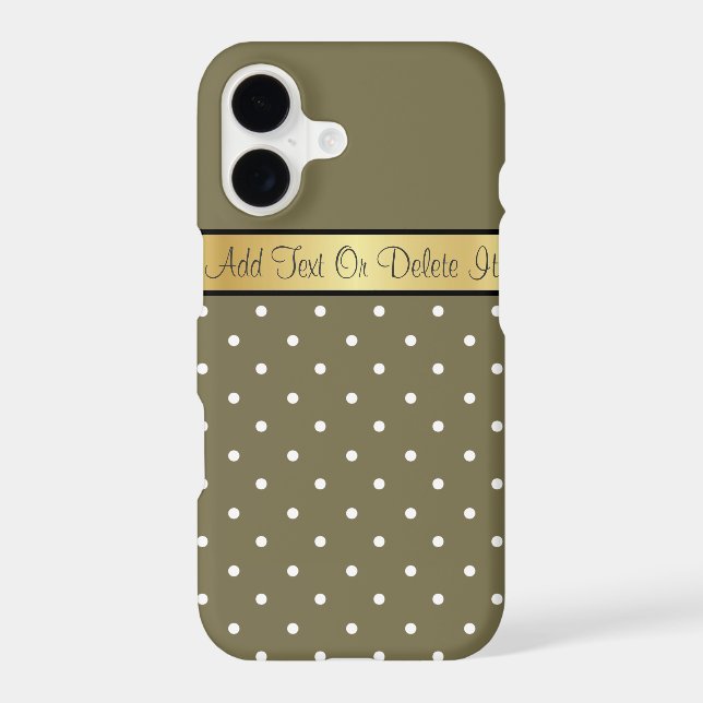 Muted Loden Green Polka Dot Gold Band Accent Case-Mate iPhone Case (Back)