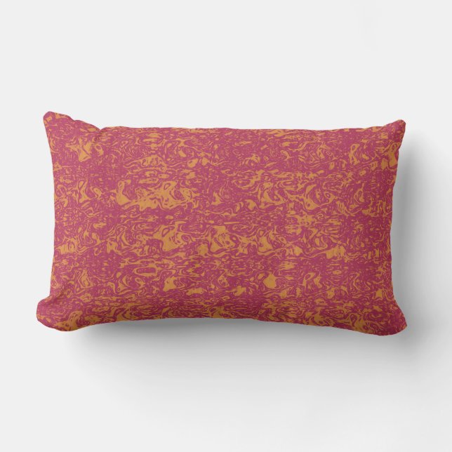 Muted Magenta and Orange Lumbar Pillow (Front)