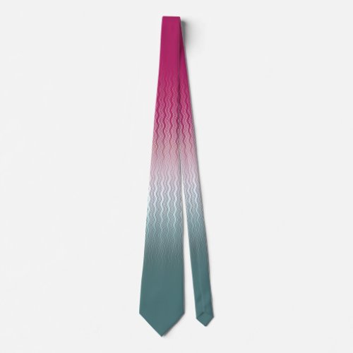 Muted Magenta Silver Teal Neck Tie