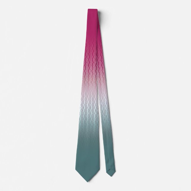 Muted Magenta Silver Teal Neck Tie (Front)