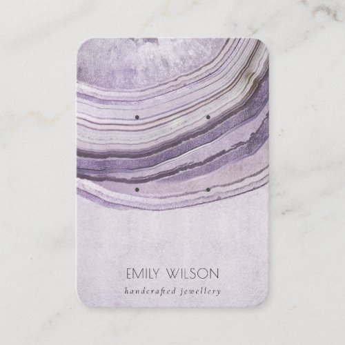 Muted Mauve Lilac Agate Earthy 2 Earring Display Business Card