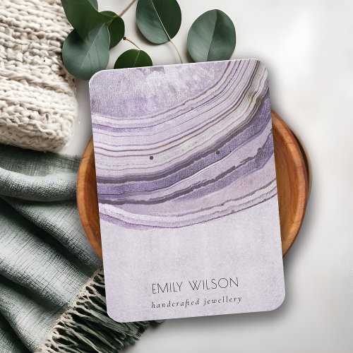 Muted Mauve Lilac Agate Earthy Earring Display Business Card