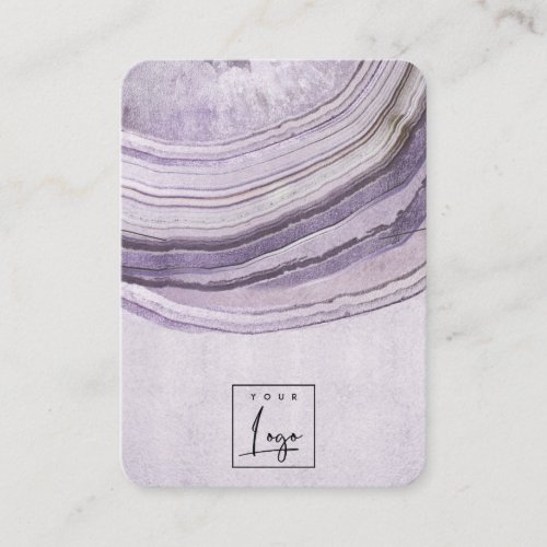 Muted Mauve Lilac Agate Earthy Necklace Display Business Card