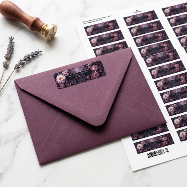 Muted Mauve Moody Botanical Ornate Frame Label (Creator Uploaded)
