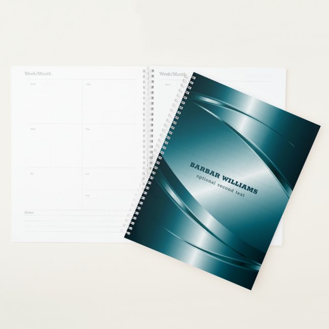 Muted metallic blue geometric dynamic design planner (Display)
