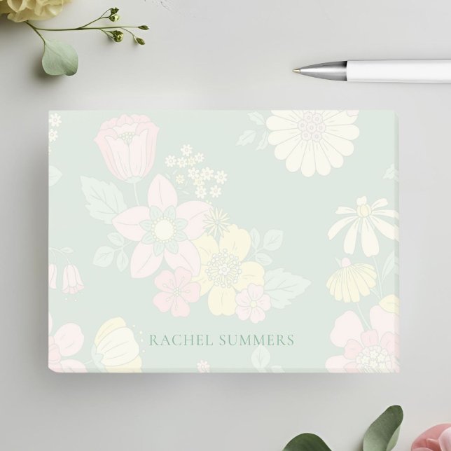 Muted Modern Boho Floral Colorful  Post-it Notes (Creator Uploaded)