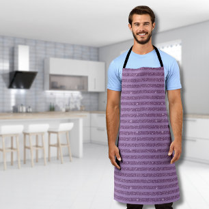 Muted Mulberry Glitter Style Horizontal Stripes Apron
