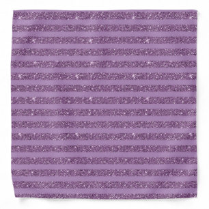 Muted Mulberry Glitter Style Horizontal Stripes Bandana