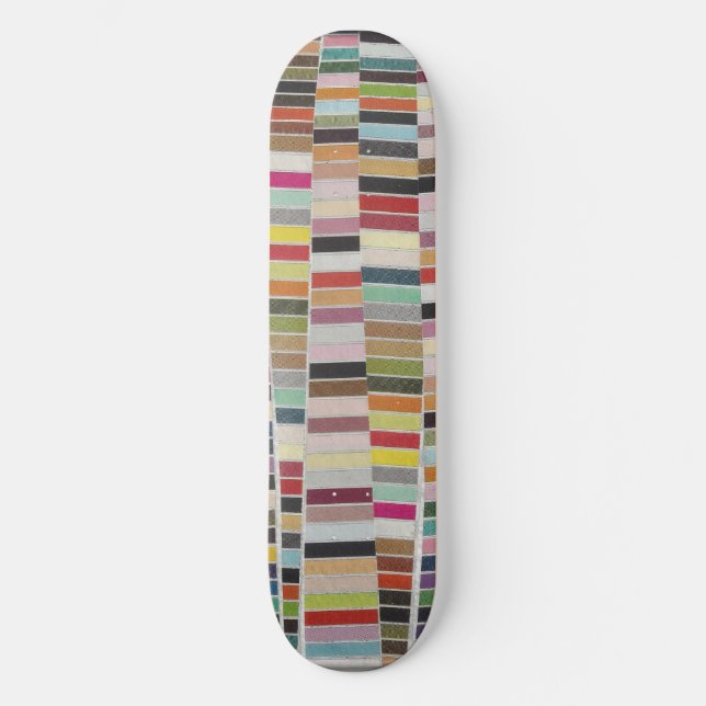Muted Multicolor Swatches Skateboard Deck (Front)