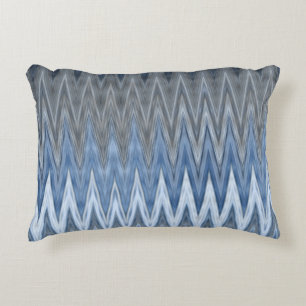 Muted Navy Blue Trendy Wavy Pattern Accent Pillow