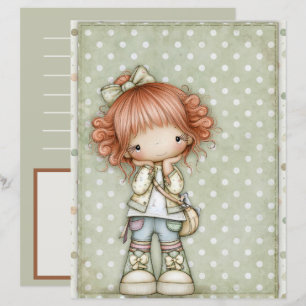 Muted Olive Sage Green Cream Lined Journaling Scra