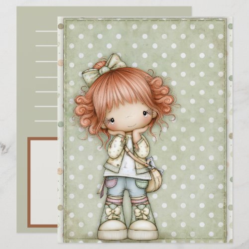 Muted Olive Sage Green Cream Lined Journaling Scra