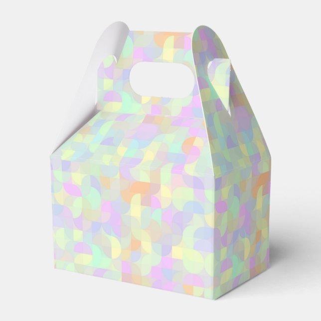 Muted Pastel Boho Mod Geometric Abstract Favor Boxes (Front Side)