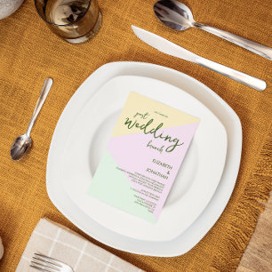 Muted Pastel Geometric Post-Wedding Brunch Enclosure Card