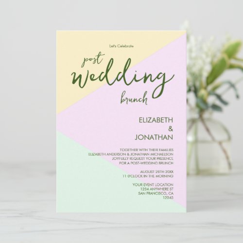 Muted Pastel Geometric Post_Wedding Brunch Invitation