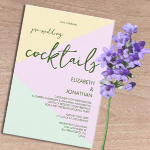 Muted Pastel Geometric Wedding Cocktail Party Enclosure Card